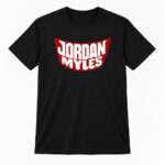 Jordan Myles Bold Red Logo Graphic Shirt for Wrestling Fans