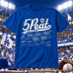 Los Angeles Dodgers Baseball Division 5Peat Graphic Shirt for Baseball Fans