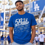 Los Angeles Dodgers Baseball Division 5Peat Graphic Shirt for Baseball Fans