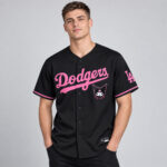 Los Angeles Dodgers x Kuromi Sanrio Friends Black Pink 2026 Baseball Jersey for Baseball and Sanrio Fans