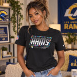Los Angeles Rams 2026 Crucial Catch Graphic Black Shirt for Football Fans