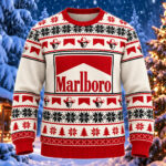 Marlboro Cigarette Smoke Logo Cowboys Fair Isle Christmas Ugly Sweater