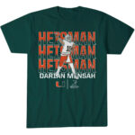 Miami Hurricanes Football Darian Mensah Heisman Hopeful Name Pose Graphic Shirt for College Football Fans