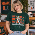 Miami Hurricanes Football Darian Mensah Heisman Hopeful Name Pose Graphic Shirt for College Football Fans