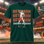 Miami Hurricanes Football Darian Mensah Heisman Hopeful Name Pose Graphic Shirt for College Football Fans