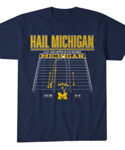 Michigan Wolverines Football Hail Michigan Graphic Shirt for College Football Fans
