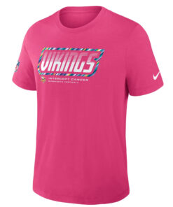Minnesota Vikings 2026 Crucial Catch Graphic Pink Shirt for Football Fans