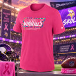 Minnesota Vikings 2026 Crucial Catch Graphic Pink Shirt for Football Fans