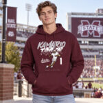 Mississippi State Football Kamario Taylor Name Number Pose Graphic Shirt for College Football Fans