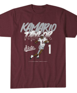 Mississippi State Football Kamario Taylor Name Number Pose Graphic Shirt for College Football Fans