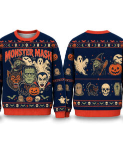 Monster Mash Halloween 2026 Spooky Ugly Sweater for Halloween Fans