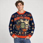 Monster Mash Halloween 2026 Spooky Ugly Sweater for Halloween Fans