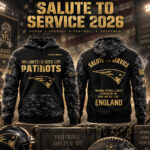 New England Patriots Salute To Service 2026 Black Camo Graphic Hoodie Version 1 for Football Fans