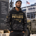 New England Patriots Salute To Service 2026 Black Camo Graphic Hoodie Version 1 for Football Fans
