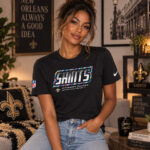 New Orleans Saints 2026 Crucial Catch Graphic Black Shirt for Football Fans