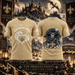 New Orleans Saints Fourth Wing Night 2026 Gold Graphic Shirt for Football Fans