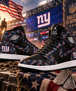 New York Giants 2026 Salute to Service Black Camo AJ1 High Top Shoes