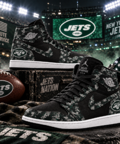New York Jets 2026 Salute to Service Black Camo AJ1 High Top Shoes