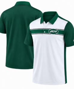 New York Jets Classic Team Stripe White Green Polo Shirt for Football Fans