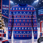New York Rangers Ugly Christmas Sweater 2026 Holiday For Hockey Fans
