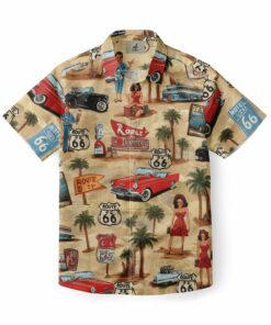 Route 66 Illustrated Americana Hawaiian Shirt