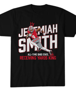Ohio State Buckeyes Jeremiah Smith All-Time Receiving Yards Record Graphic Shirt for College Football Fans