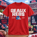 Ole Miss Rebels Football Geaux Rebs Graphic Shirt for College Football Fans