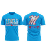 Ole Miss Rebels Powder Blue 2026 Graphic Shirt for College Football Fans