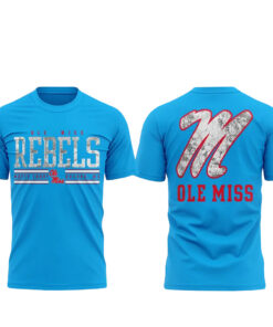 Ole Miss Rebels Powder Blue 2026 Graphic Shirt for College Football Fans