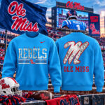 Ole Miss Rebels Powder Blue 2026 Graphic Shirt for College Football Fans