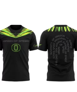 Oregon Ducks 2026 Origin of Speed Black Graphic Shirt for College Football Fans