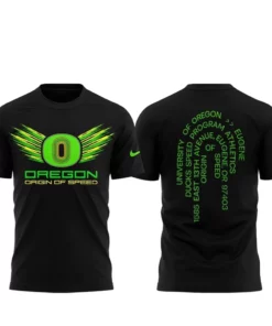 Oregon Ducks Origin of Speed 2026 Black Graphic Shirt for College Football Fans