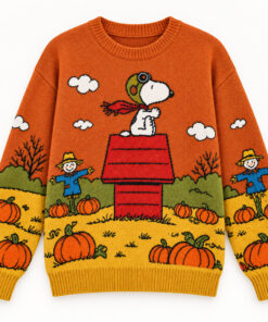 Peanuts Snoopy Flying Ace Pumpkin Patch Concept Fan Sweater