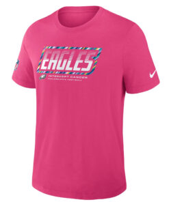 Philadelphia Eagles 2026 Crucial Catch Graphic Pink Shirt for Football Fans