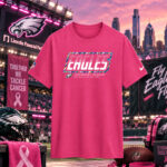 Philadelphia Eagles 2026 Crucial Catch Graphic Pink Shirt for Football Fans