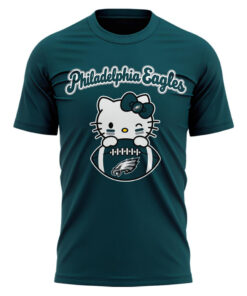 Philadelphia Eagles x Hello Kitty Little Miss 2026 Graphic T-Shirt for Football and Hello Kitty Fans