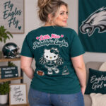 Philadelphia Eagles x Hello Kitty Little Miss 2026 Graphic T-Shirt for Football and Hello Kitty Fans