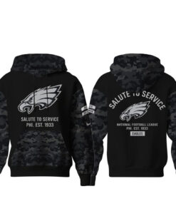 Philadelphia Eagles x Salute to Service 2026 Camo Graphic Hoodie for Football Fans