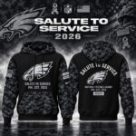 Philadelphia Eagles x Salute to Service 2026 Camo Graphic Hoodie for Football Fans