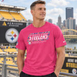 Pittsburgh Steelers 2026 Crucial Catch Graphic Pink Shirt for Football Fans