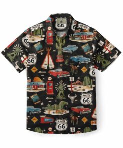 Route 66 Black Desert Highway Hawaiian Shirt