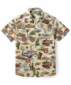 Route 66 Minimalist Desert Road Hawaiian Shirt