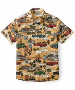 Route 66 Golden Road Trip Hawaiian Shirt