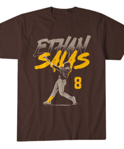 San Diego Padres Ethan Salas Slugger Swing Number Graphic Shirt for Baseball Fans