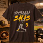 San Diego Padres Ethan Salas Slugger Swing Number Graphic Shirt for Baseball Fans