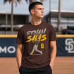 San Diego Padres Ethan Salas Slugger Swing Number Graphic Shirt for Baseball Fans