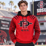 San Diego State Aztecs Aztec Print Football 2026 Graphic Hoodie for College Football Fans