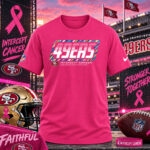 San Francisco 49ers 2026 Crucial Catch Graphic Pink Shirt for Football Fans