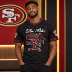 San Francisco 49ers Latino Heritage Month 2026 Black Graphic Shirt for Football Fans