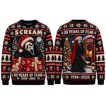Scream Ghostface 30 Years of Fear Christmas Holiday 2026 Ugly Sweater